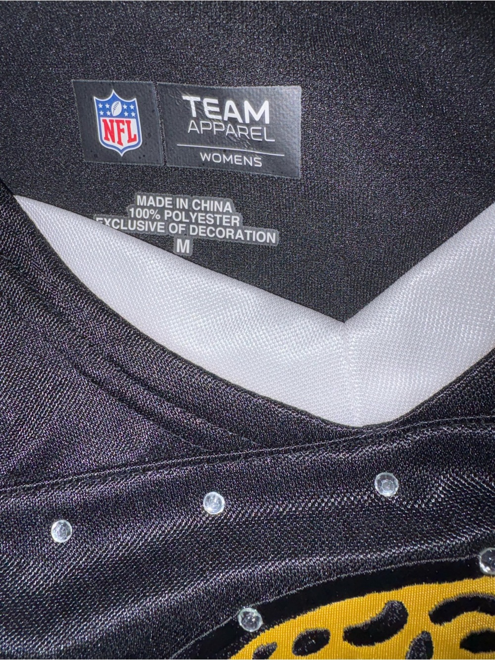 NFL Black Short-Sleeve Women's Embellished Jersey Jacksonville Jaguars - Picture 5 of 5